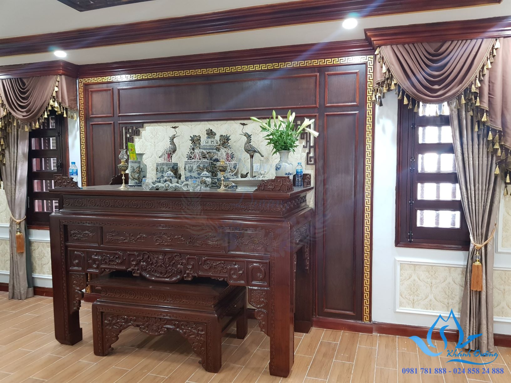 Rèm vải tân cổ điển thiết kế sang trọng tại Hà Nội