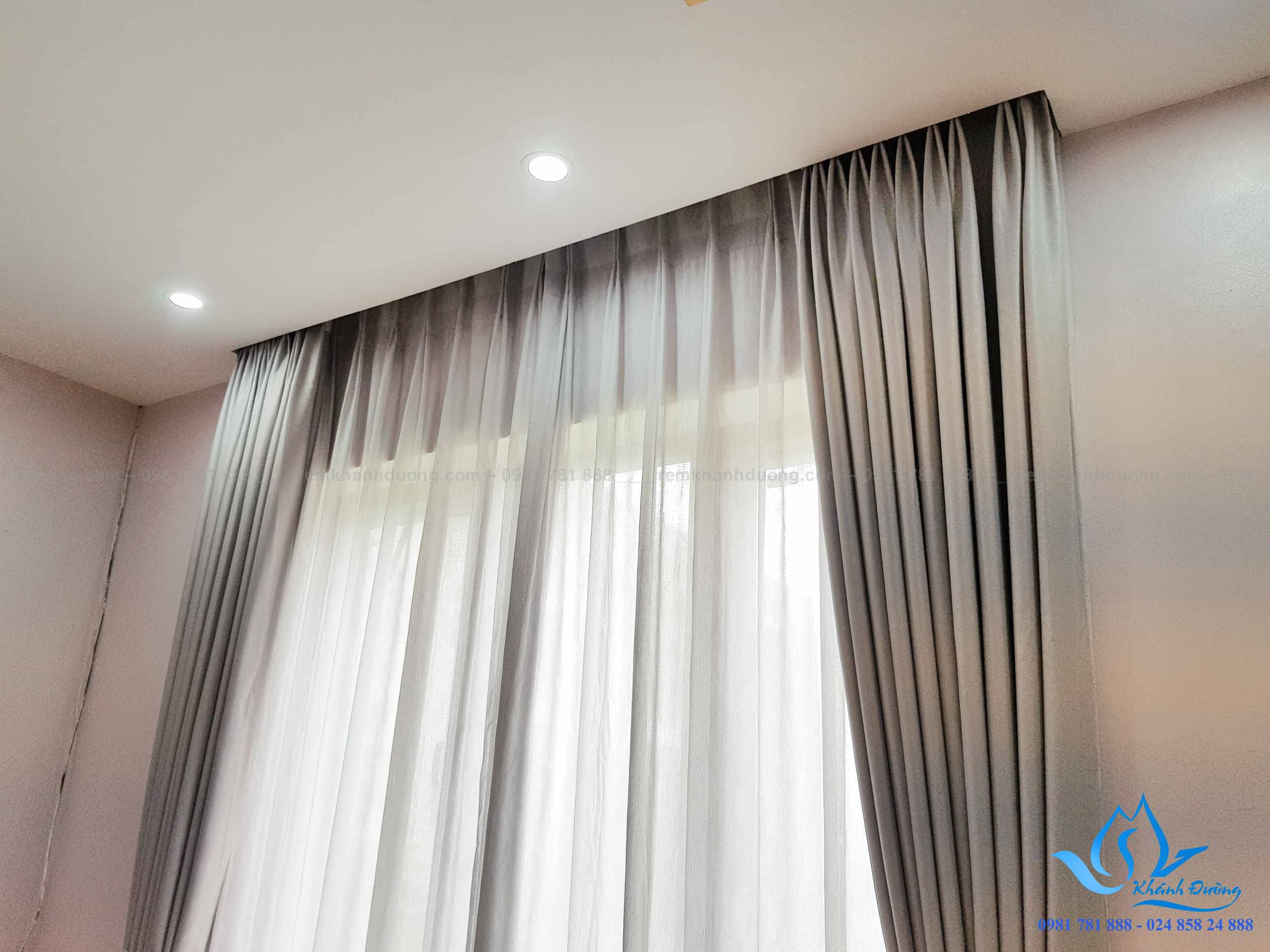 Với mẫu rèm vải HP79-S02 được may theo kiểu may ly