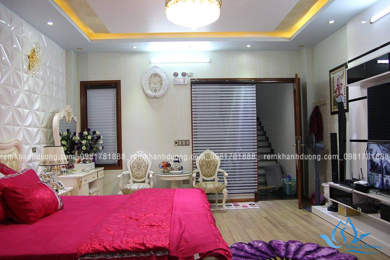 Rèm cuốn cao cấp Hàn Quốc tại phòng ngủ biệt thự