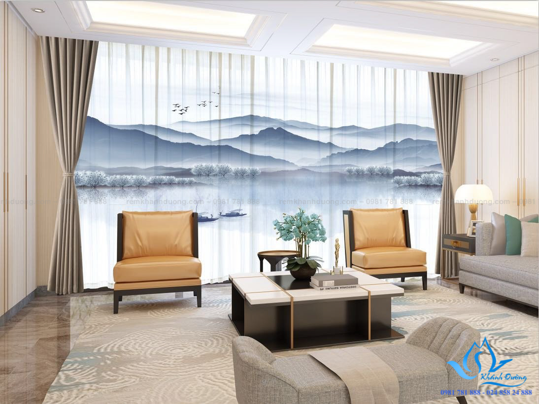 Thông tin rèm cửa vải in tranh 3D RT19