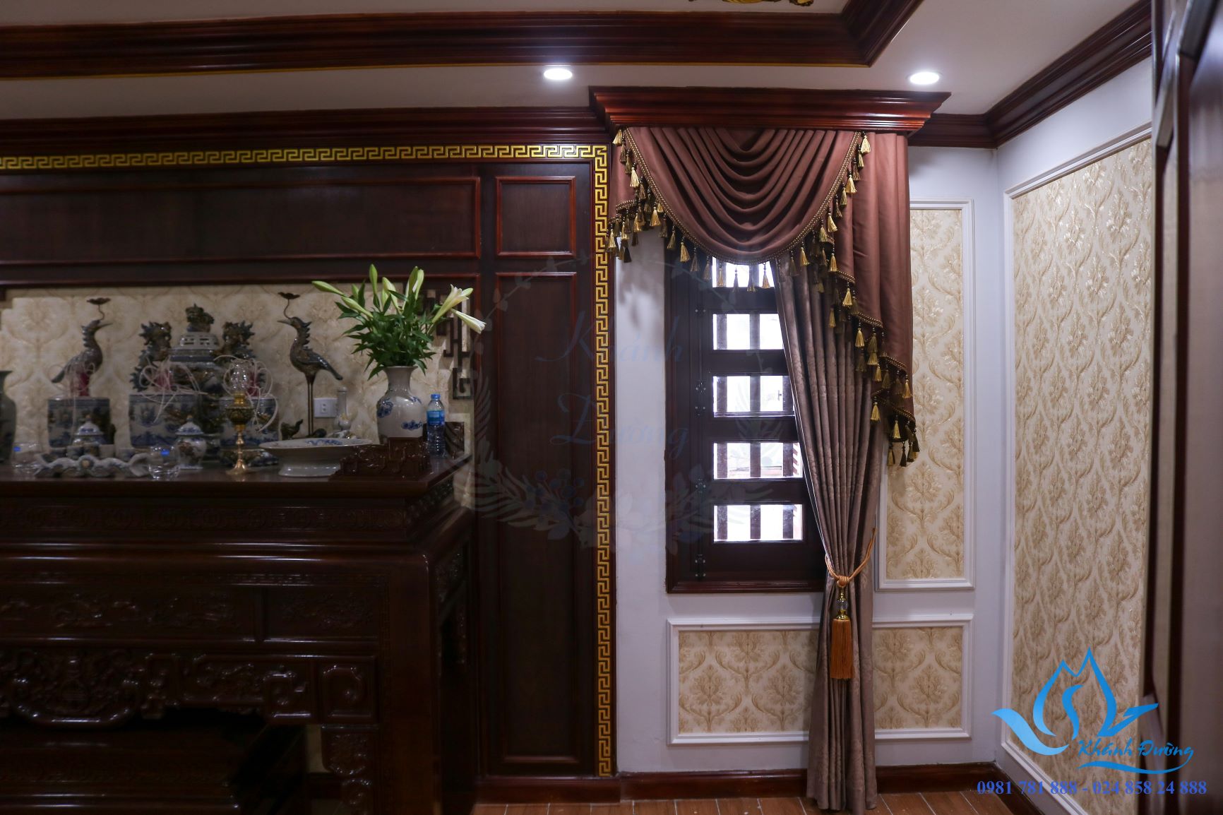 Rèm vải tân cổ điển thiết kế sang trọng tại Hà Nội