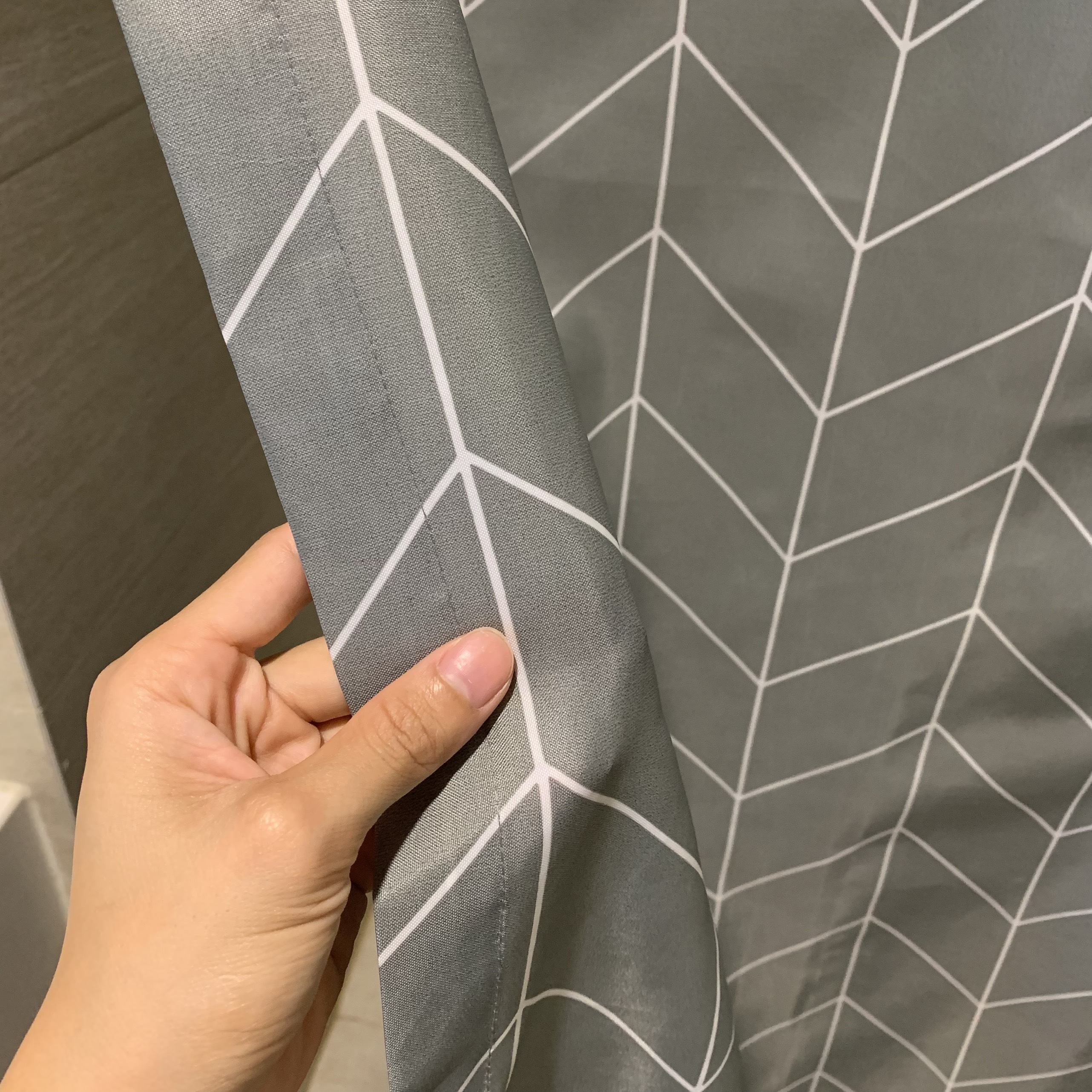 rèm phòng tắm đẹp ngăn nước màu ghi