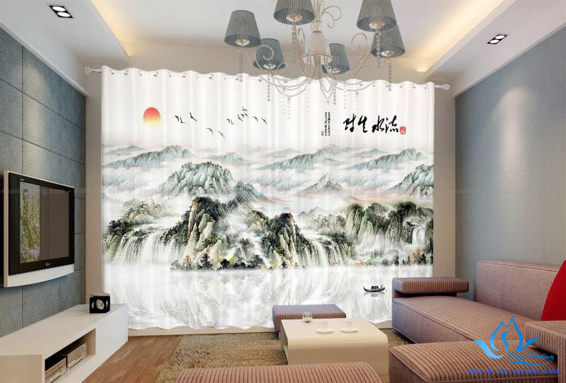 Bật mí ưu điểm của rèm cửa vải in tranh RT23