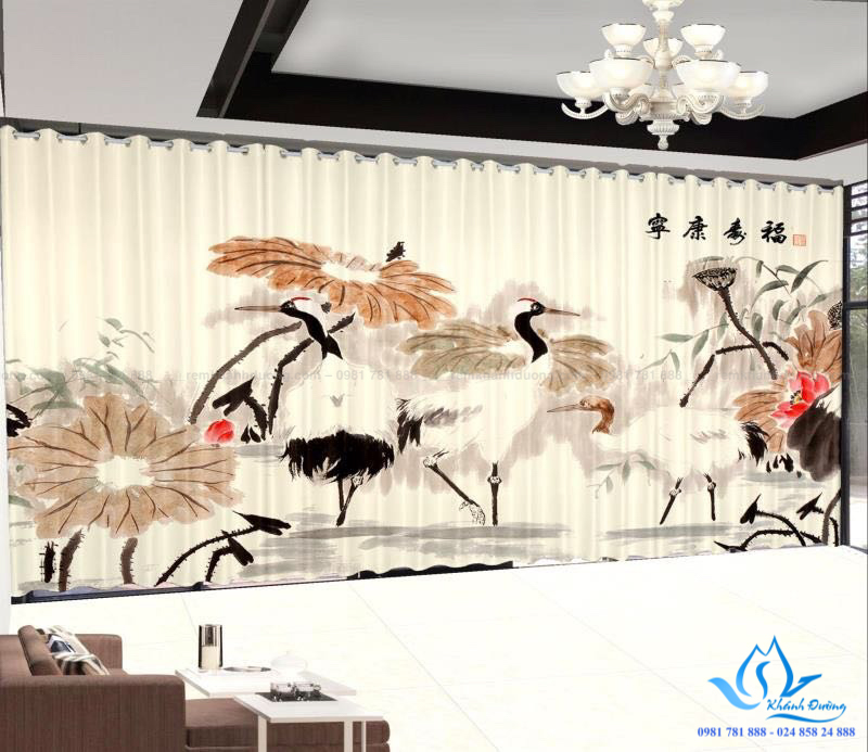 Tư vấn kết hợp mẫu rèm in tranh 3D RT23
