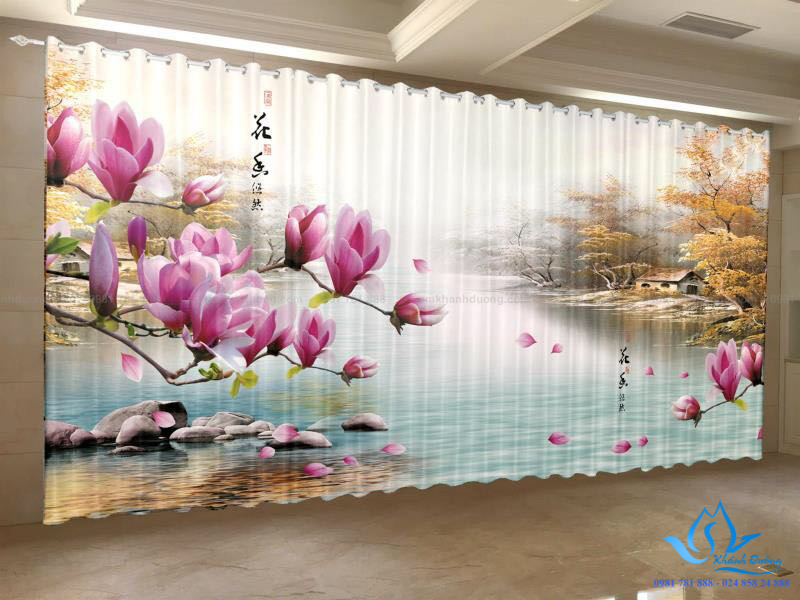 Giới thiệu thông tin mẫu rèm cửa vải in tranh 3D RT24