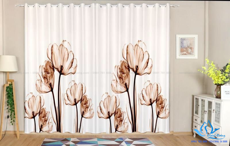 Rèm in tranh 3D RT24 mang vẻ đẹp cổ điển Trung Hoa