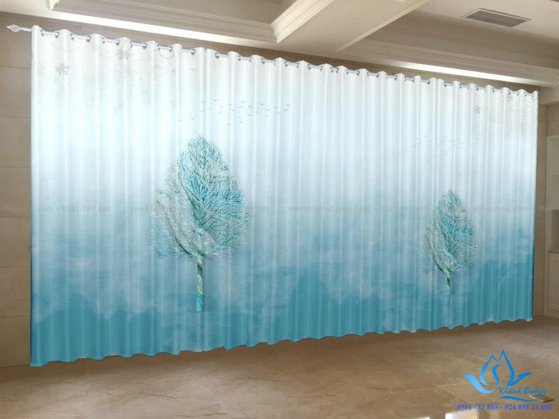 Rèm in tranh 3D RT27 sử dụng thiết kế màu ombre