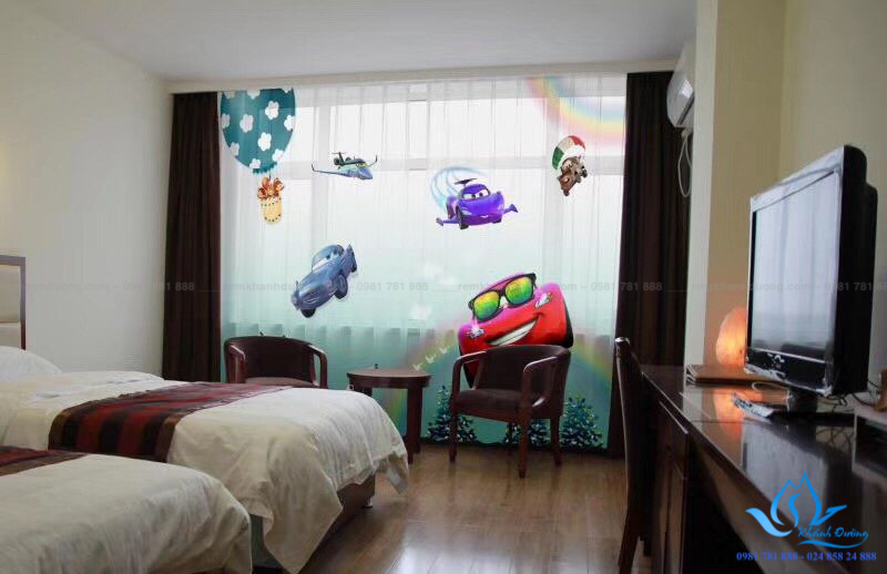 Địa chỉ uy tín đặt mua rèm vải in tranh 3D RT30