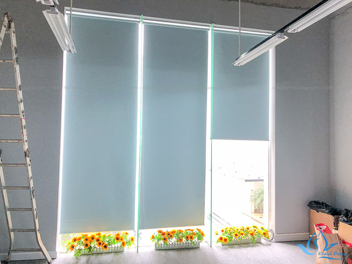Rèm cuốn màu xanh nhạt văn phòng Green Star