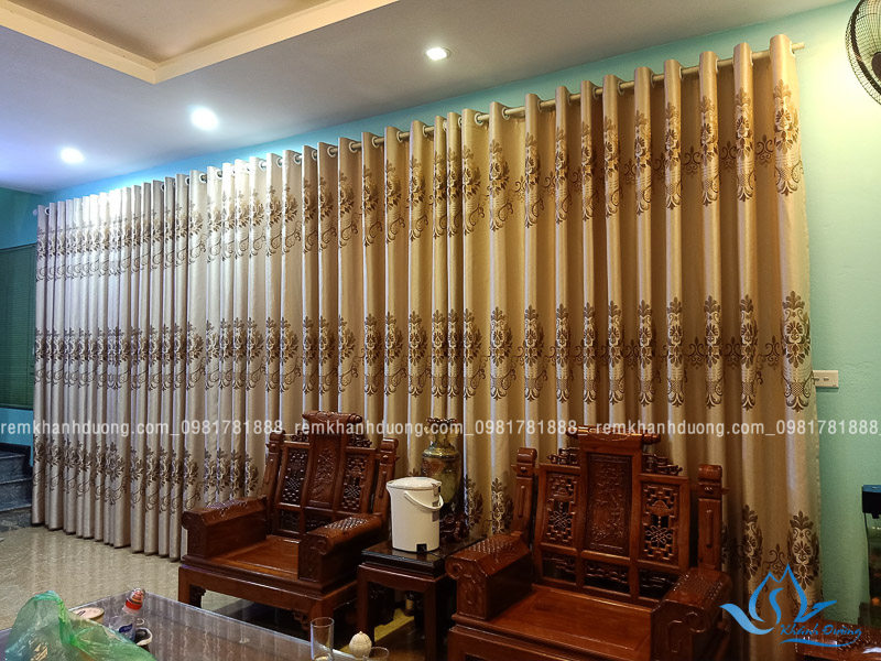 Tiết lộ chất liệu cản sáng của mẫu rèm vải họa tiết TM41