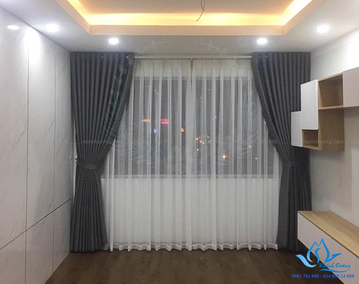 Báo giá rèm vải hai lớp hiện đại tại chung cư HD Mon 1606 - 19