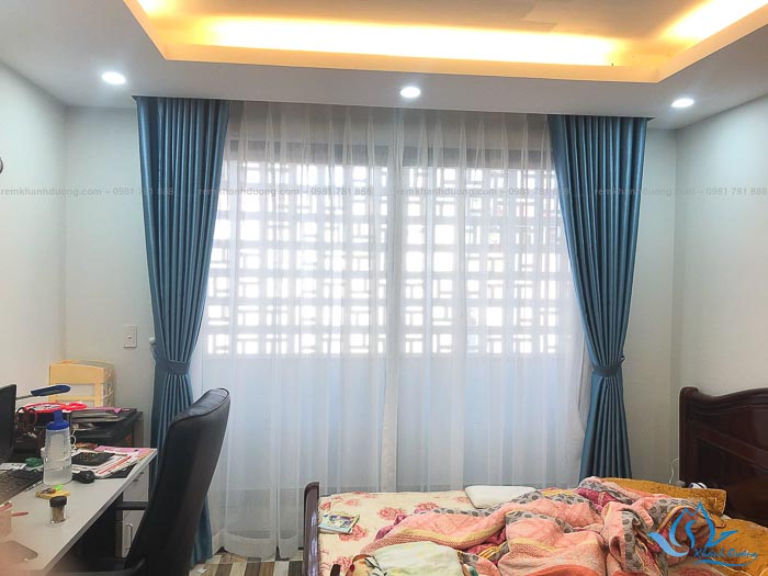 Mẫu rèm vải cho phòng ngủ đẹp chống nắng tốt 11