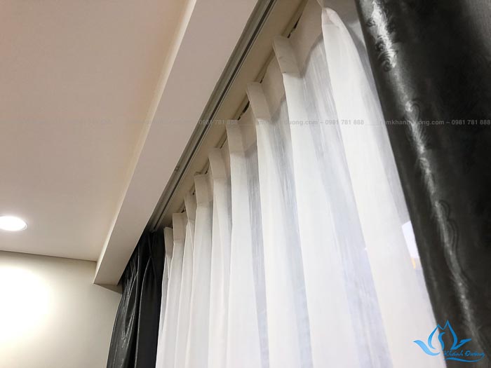 Rèm vải phòng ngủ một màu HH-02 ở Nguyễn Tuân