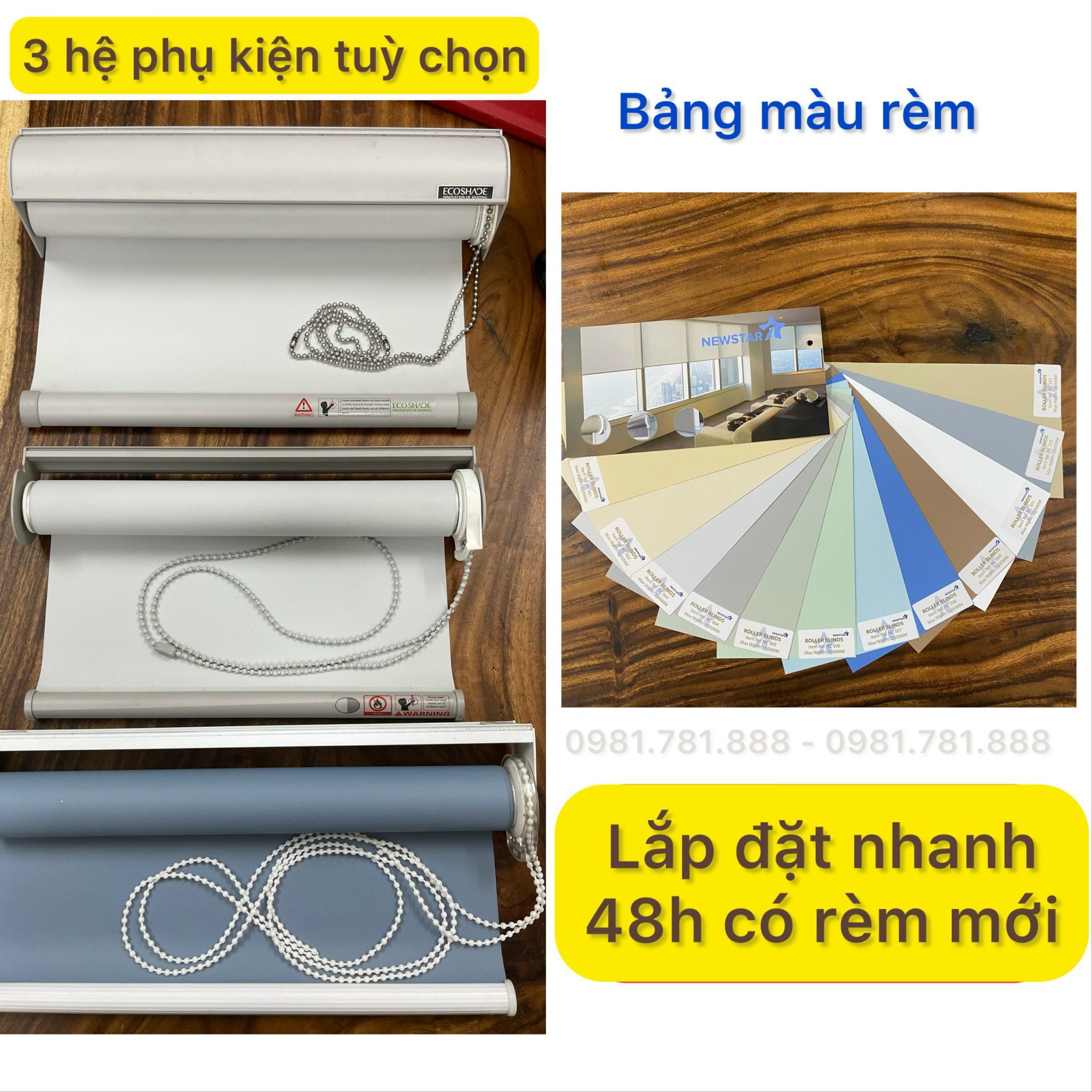 Bảng màu rèm cuốn văn phòng