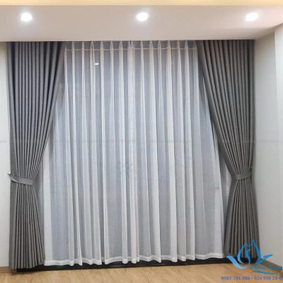Báo giá rèm vải hai lớp hiện đại tại chung cư HD Mon 1606 - 19