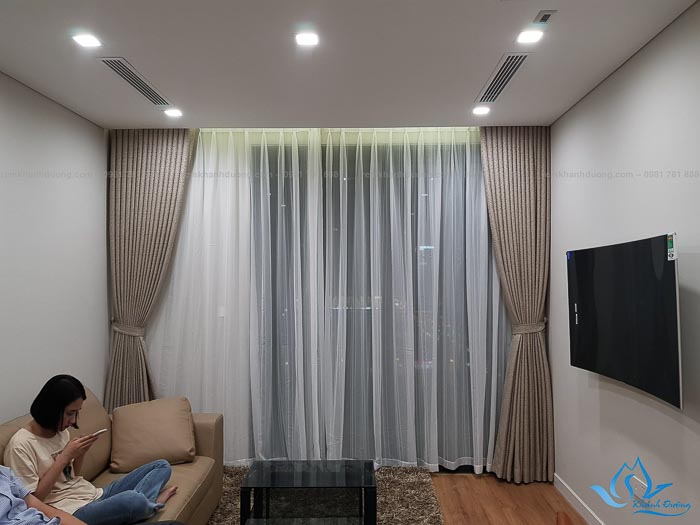 Báo giá rèm vải Hàn Quốc thêu vân nổi đẹp Nguyễn Trãi, Hà Nội HQ 1803