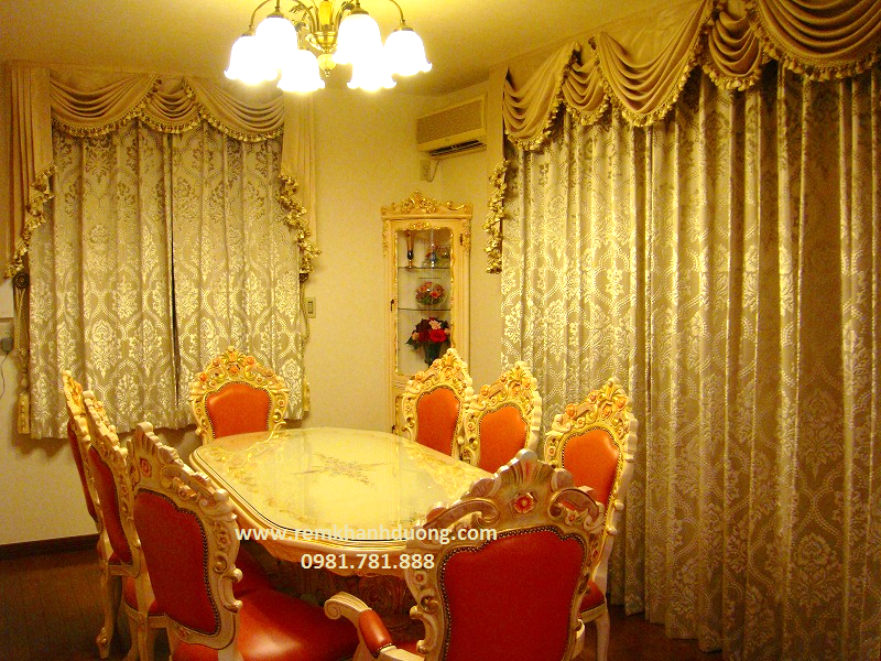 Rèm cửa rèm vải sang trọng cho biệt thự quý phái
