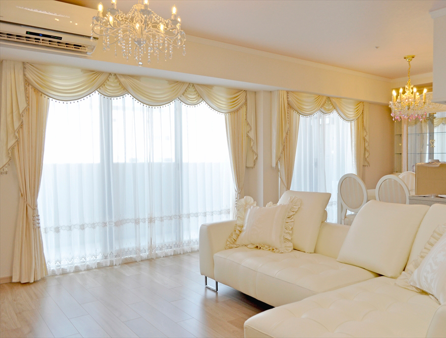 Rèm tân cổ điển phòng khách đẹp