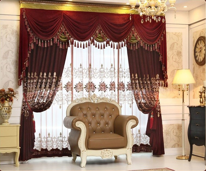 Rèm tân cổ điển phòng khách ấn tượng