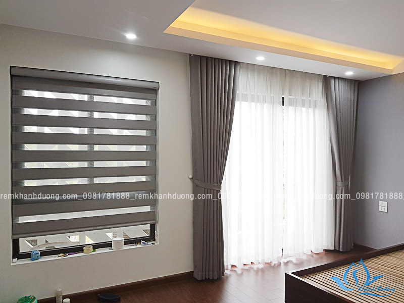 Rèm cửa màu ghi cho người mệnh Kim đẹp