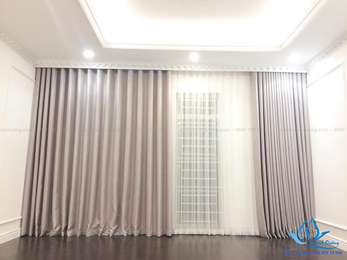 Chọn rèm vải 2 lớp biệt thự cao cấp Vincom Riverside, Long Biên L18-29