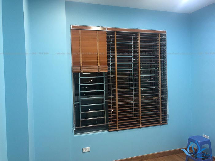 Rèm gỗ chống nắng cửa sổ chung cư tầng cao quận Nam Từ Liêm MSJ 007