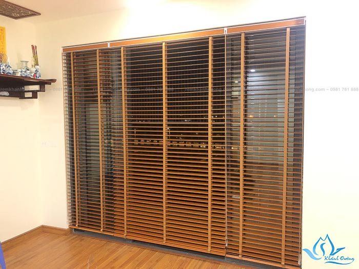 Rèm gỗ chống nắng cửa sổ chung cư tầng cao quận Nam Từ Liêm MSJ 007