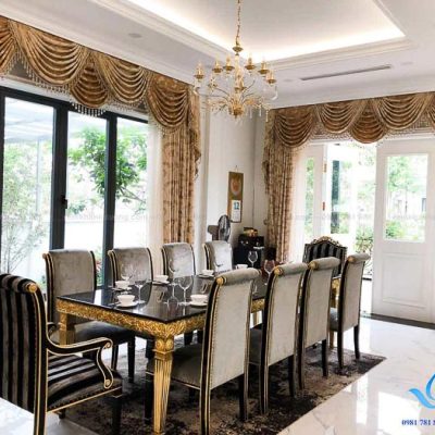 Giới thiệu mẫu rèm cổ điển cho biệt thự Vinhome Sài Đồng, Hà Nội KD02