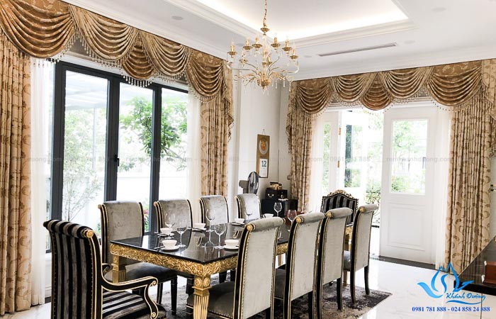 Giới thiệu mẫu rèm cổ điển cho biệt thự Vinhome Sài Đồng, Hà Nội KD02