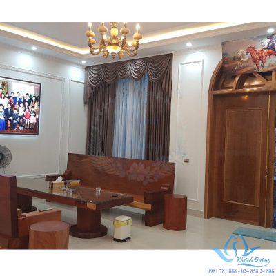 lắp đặt rèm yếm quả phòng khách