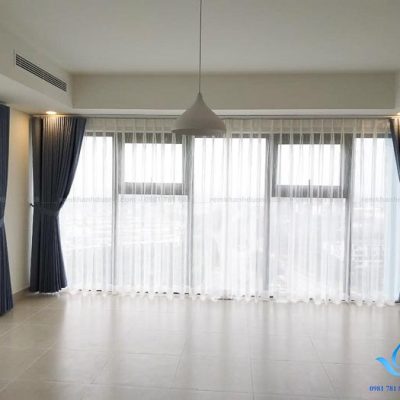 Lắp đặt rèm vải chống nắng phòng khách hiện đại tại Đống Đa DIM106-05
