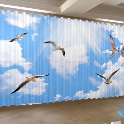Lắp đặt rèm vải in tranh 3D họa tiết sáng tạo Tây Sơn, Hà Nội RT 06