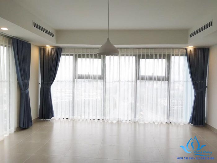 Lắp đặt rèm vải chống nắng phòng khách hiện đại tại Đống Đa DIM106-05