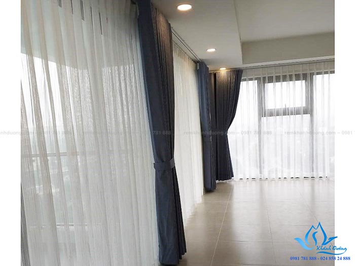 Lắp đặt rèm vải chống nắng phòng khách hiện đại tại Đống Đa DIM106-05