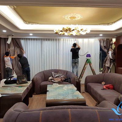 thi công lắp đặt rèm phòng khách đẹp