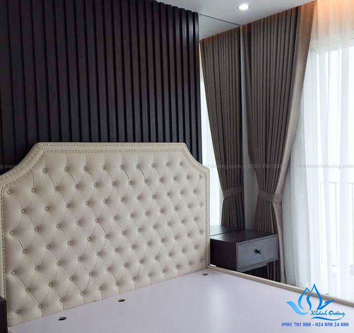 Màn cửa hai lớp tại phòng ngủ biệt thự cao cấp Linh Đàm, Hà Nội GP 568