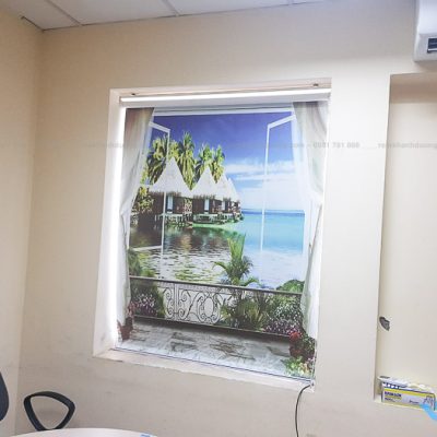 Mẫu rèm cuốn tranh 3D thường không máng giá rẻ Bà Triệu, Hà Nội RT41