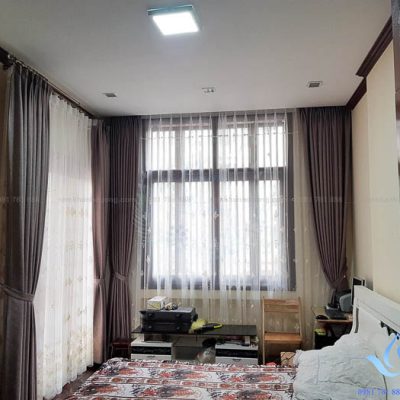 Mẫu rèm vải Hàn Quốc voan hoa thêu tay phòng ngủ tại Mỹ Đình 6800-9