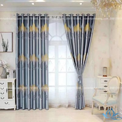 Mẫu rèm vải họa tiết cho phòng khách đẹp Nguyễn Tuân, Hà Nội HT 01