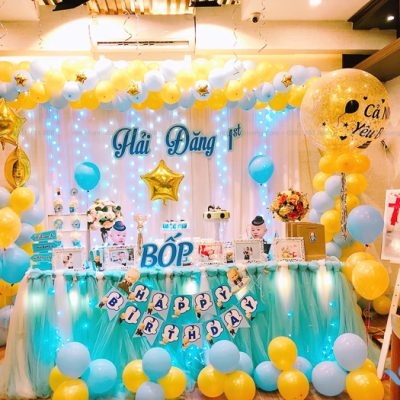 Mẫu rèm voan trắng trang trí sinh nhật đẹp nhẹ nhàng tại Tây Hồ