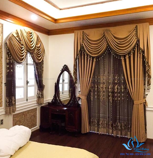 Mẫu rèm tân cổ điển sang trọng biệt thự KĐT Dương Nội, Hà Đông CĐ-02