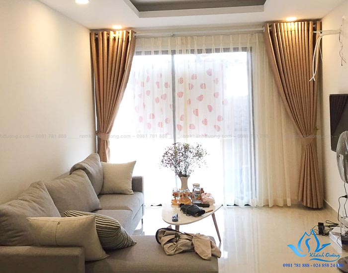 Mẫu rèm vải hai lớp cho phòng khách chung cư tại Tây Hồ-Hà Nội 1606-50