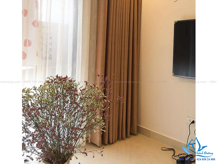 Mẫu rèm vải hai lớp cho phòng khách chung cư tại Tây Hồ-Hà Nội 1606-50