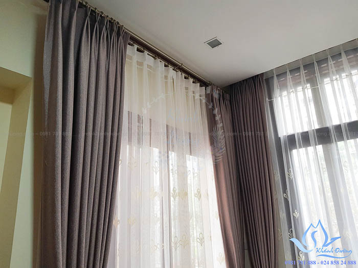 Mẫu rèm vải Hàn Quốc voan hoa thêu tay phòng ngủ tại Mỹ Đình 6800-9
