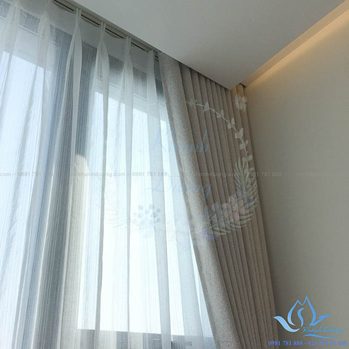 Mua rèm vải hai lớp phòng ngủ thanh lịch tại Long Biên- Hà Nội L18-29