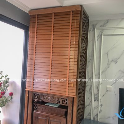 Rèm bàn thờ gỗ sồi giá rẻ đẹp tại chung cư Ngoại Giao Đoàn