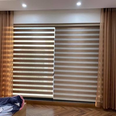 Rèm cầu vồng chống nắng cản sáng kết hợp rèm vải voan đẹp