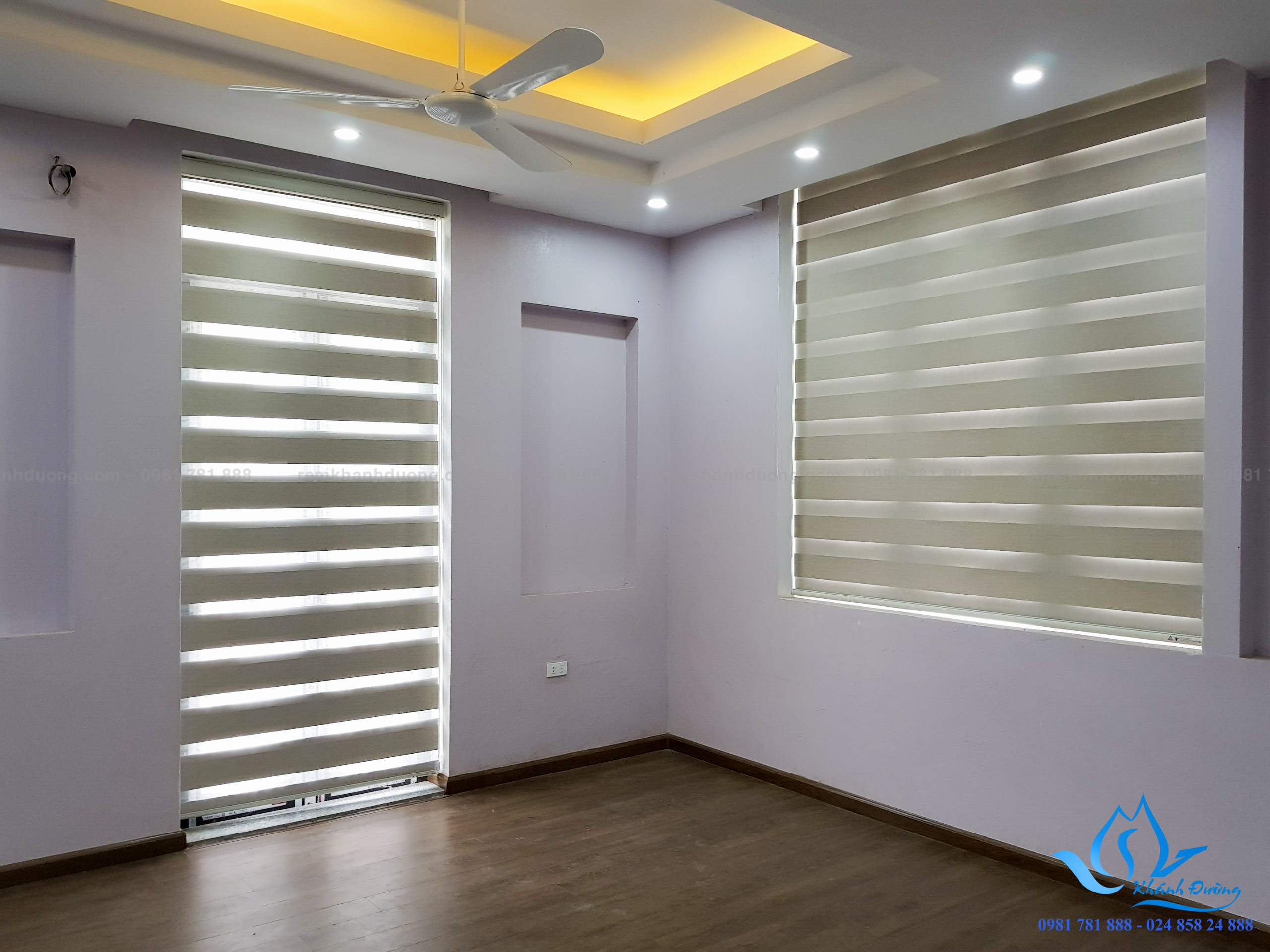 Rèm cầu vồng Hàn Quốc cho phòng khách rộng dài