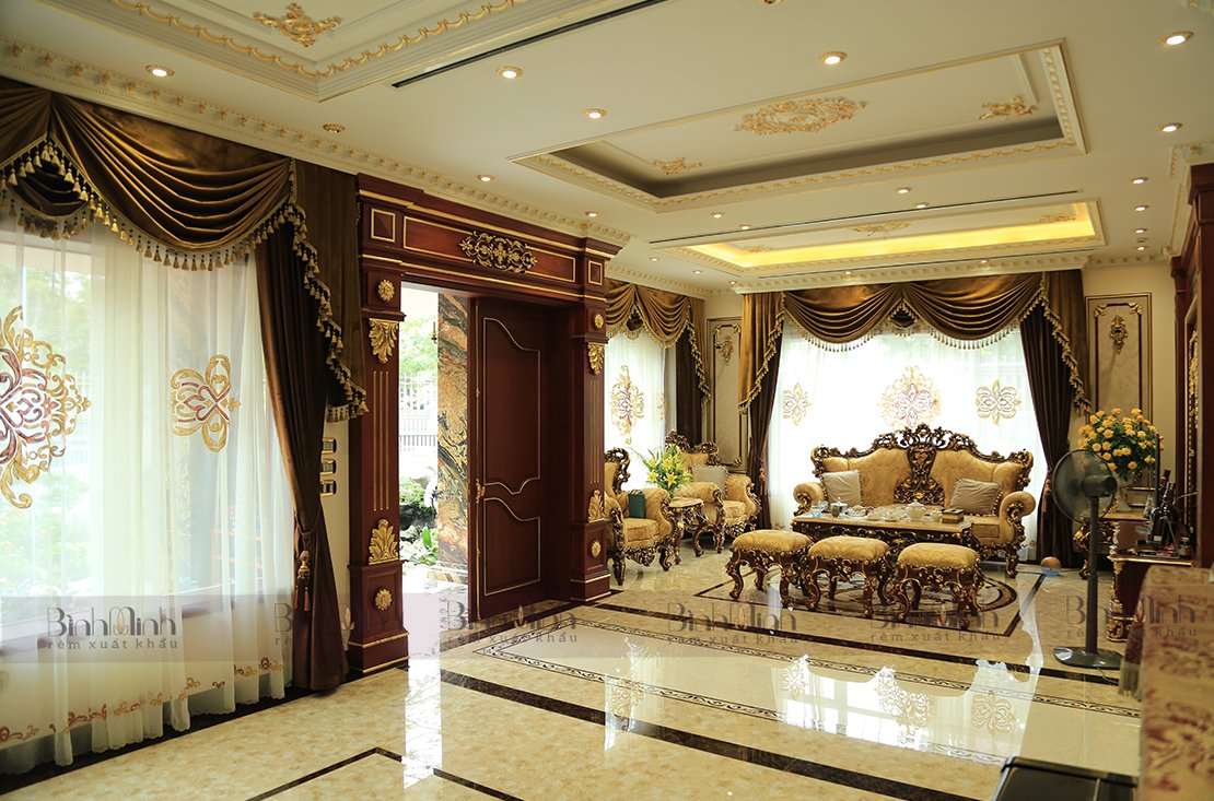 Rèm tân cổ điển đẹp phòng khách