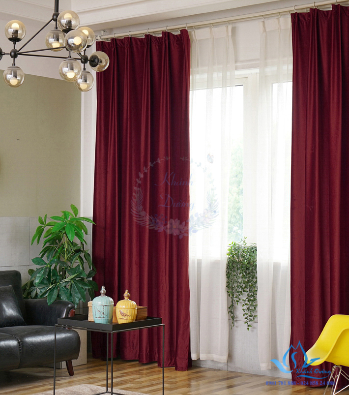 Rèm vải màu đỏ cho người mệnh Hỏa